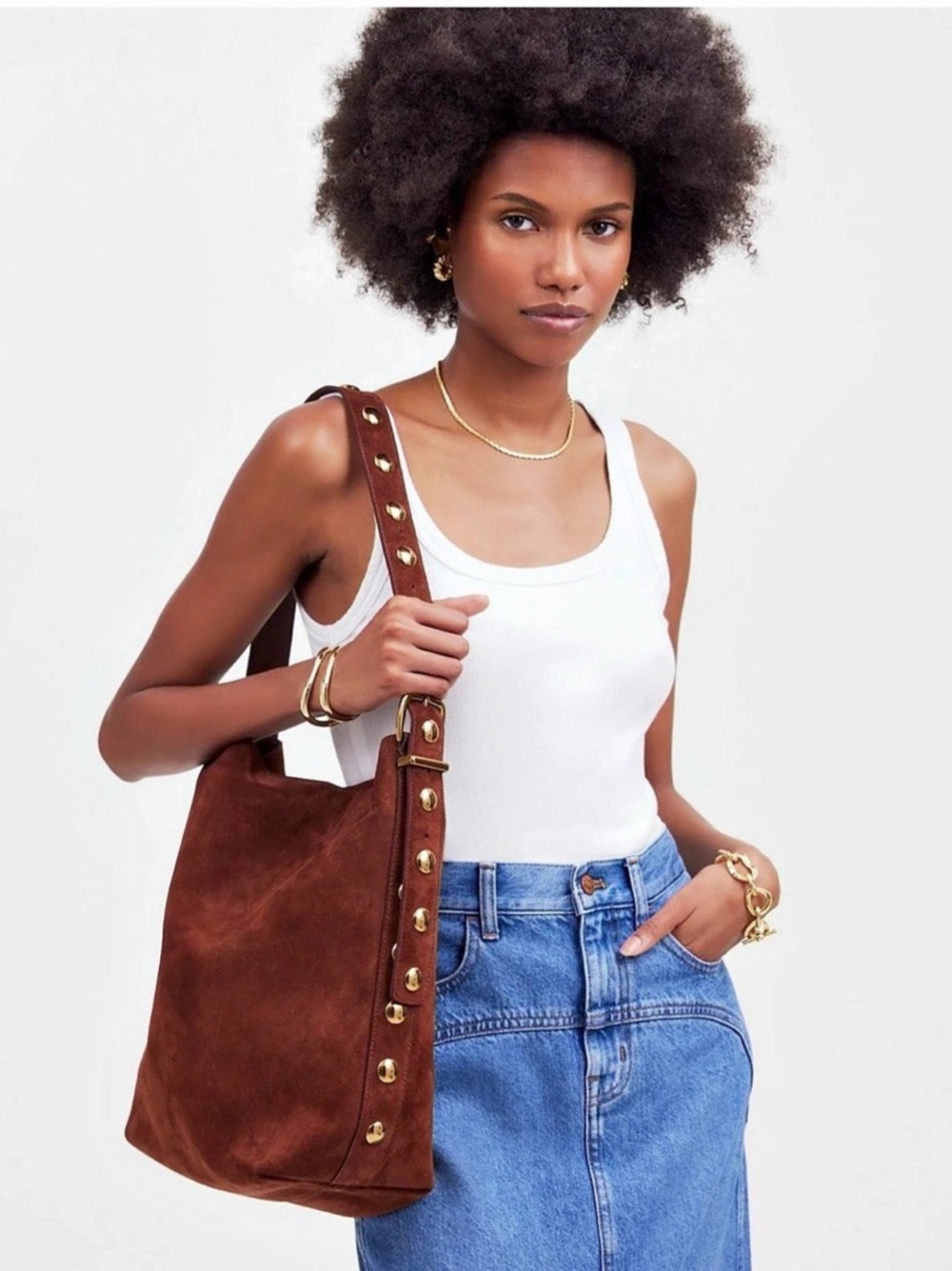 Madewell The Essential Bucket Tote in Soft Mahogany